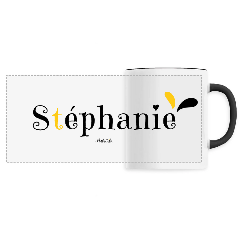 Cadeau anniversaire : Mug - Stéphanie - 6 Coloris - Cadeau Original - Cadeau Personnalisable - Cadeaux-Positifs.com -Unique-Noir-