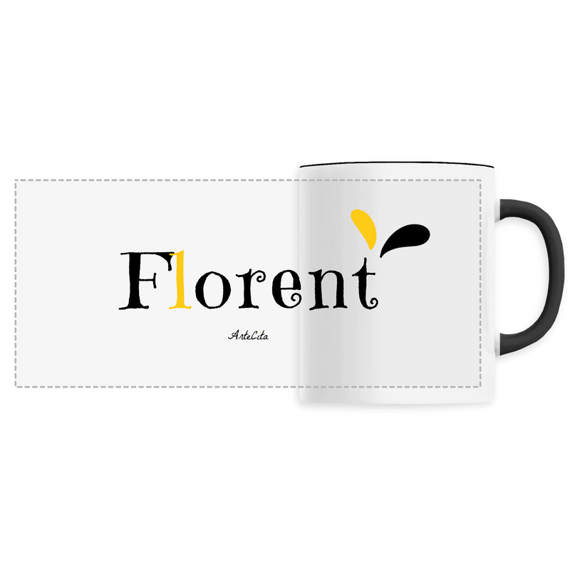 Cadeau anniversaire : Mug - Florent - 6 Coloris - Cadeau Original - Cadeau Personnalisable - Cadeaux-Positifs.com -Unique-Noir-
