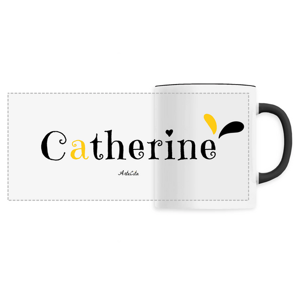 Mug - Catherine - 6 Coloris - Cadeau Original - Cadeau Personnalisable - Cadeaux-Positifs.com -Unique-Noir-