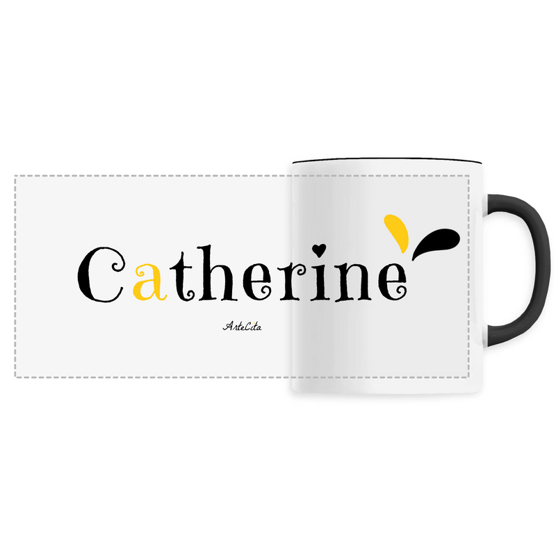 Cadeau anniversaire : Mug - Catherine - 6 Coloris - Cadeau Original - Cadeau Personnalisable - Cadeaux-Positifs.com -Unique-Noir-