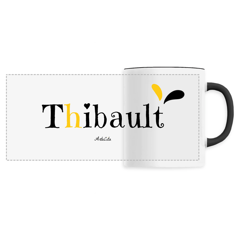 Cadeau anniversaire : Mug - Thibault - 6 Coloris - Cadeau Original - Cadeau Personnalisable - Cadeaux-Positifs.com -Unique-Noir-