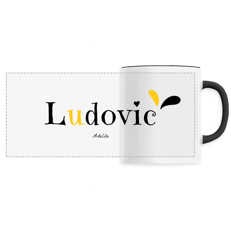 Cadeau anniversaire : Mug - Ludovic - 6 Coloris - Cadeau Original - Cadeau Personnalisable - Cadeaux-Positifs.com -Unique-Noir-