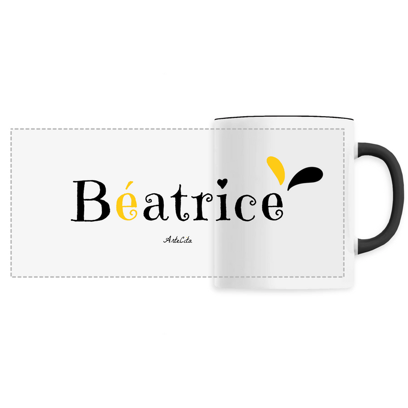 Cadeau anniversaire : Mug - Béatrice - 6 Coloris - Cadeau Original - Cadeau Personnalisable - Cadeaux-Positifs.com -Unique-Noir-