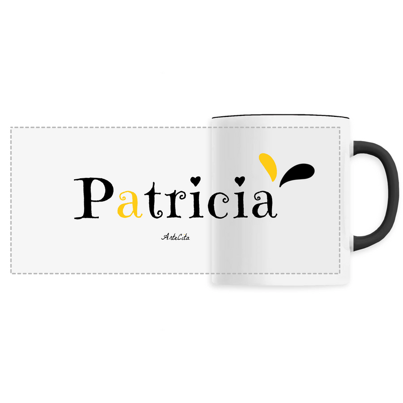 Cadeau anniversaire : Mug - Patricia - 6 Coloris - Cadeau Original - Cadeau Personnalisable - Cadeaux-Positifs.com -Unique-Noir-