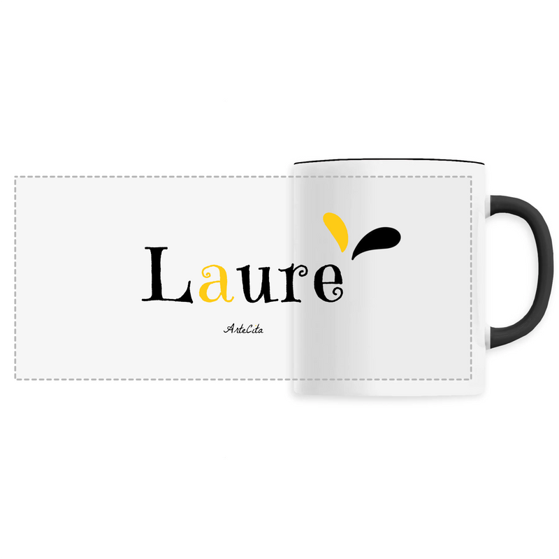 Cadeau anniversaire : Mug - Laure - 6 Coloris - Cadeau Original - Cadeau Personnalisable - Cadeaux-Positifs.com -Unique-Noir-