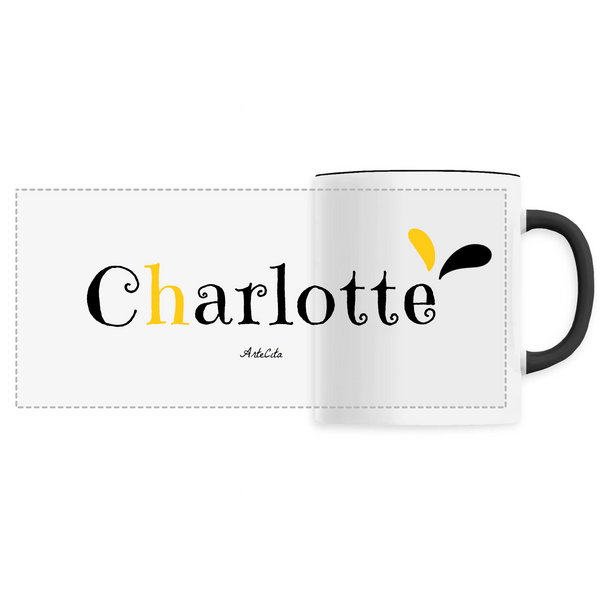 Mug - Charlotte - 6 Coloris - Cadeau Original - Cadeau Personnalisable - Cadeaux-Positifs.com -Unique-Noir-