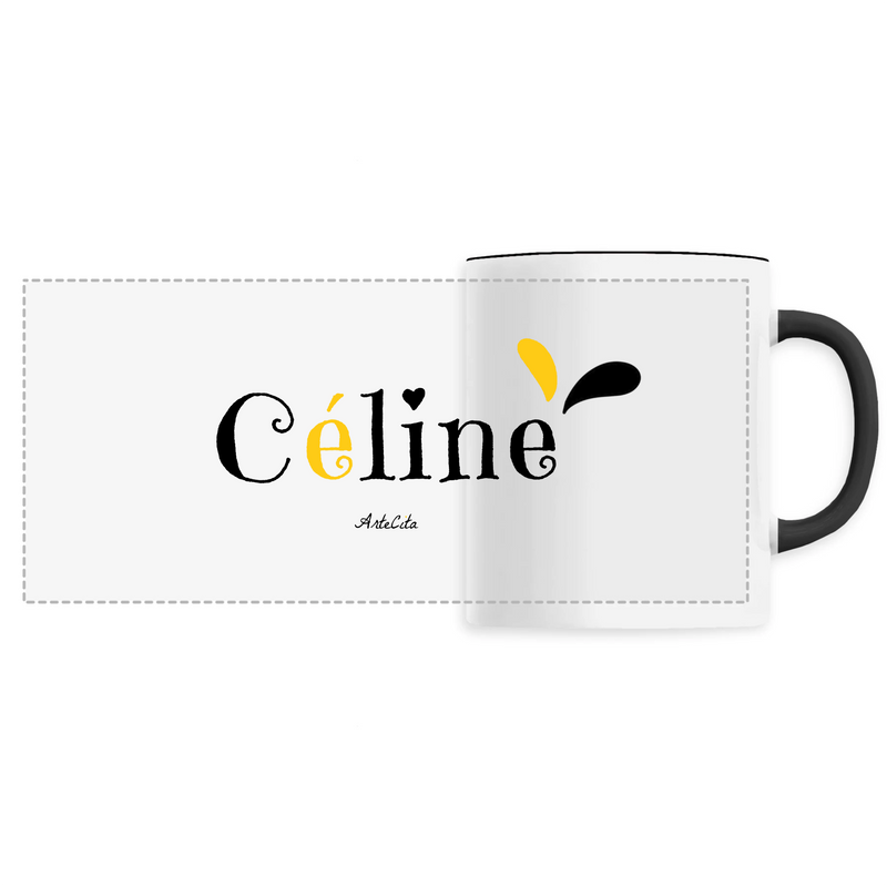 Cadeau anniversaire : Mug - Céline - 6 Coloris - Cadeau Original - Cadeau Personnalisable - Cadeaux-Positifs.com -Unique-Noir-