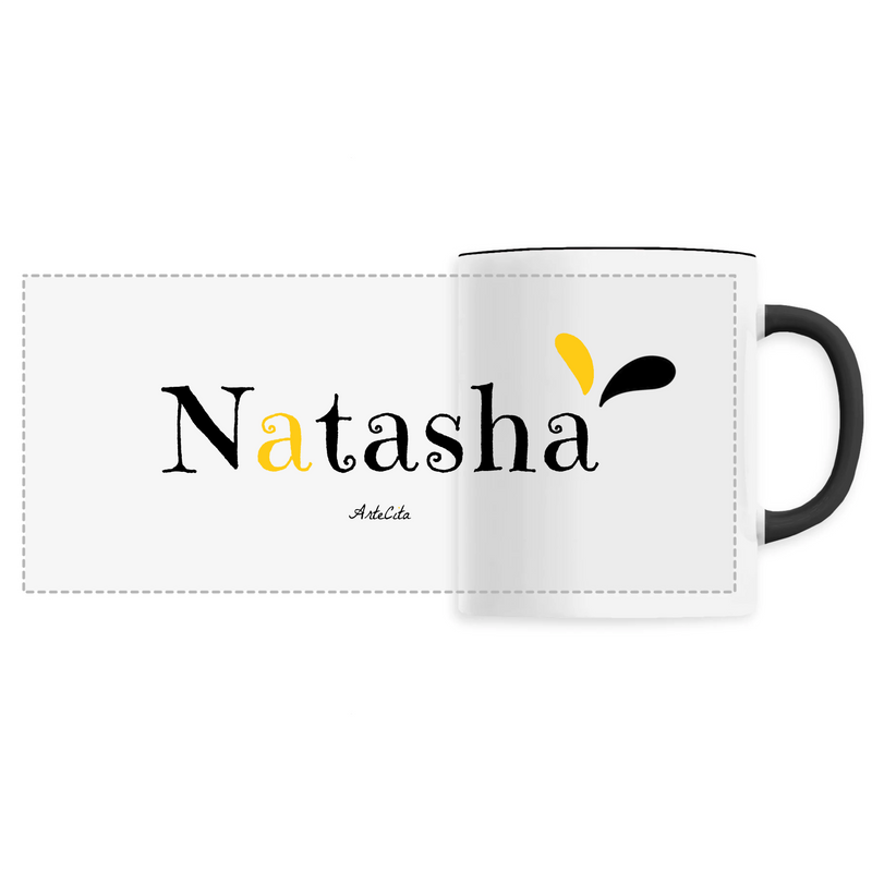 Cadeau anniversaire : Mug - Natasha - 6 Coloris - Cadeau Original - Cadeau Personnalisable - Cadeaux-Positifs.com -Unique-Noir-