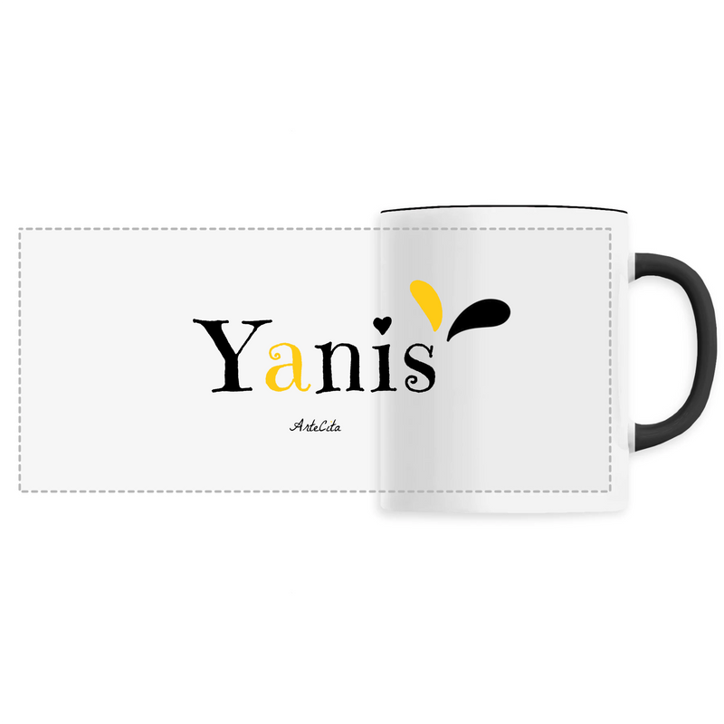 Cadeau anniversaire : Mug - Yanis - 6 Coloris - Cadeau Original - Cadeau Personnalisable - Cadeaux-Positifs.com -Unique-Noir-