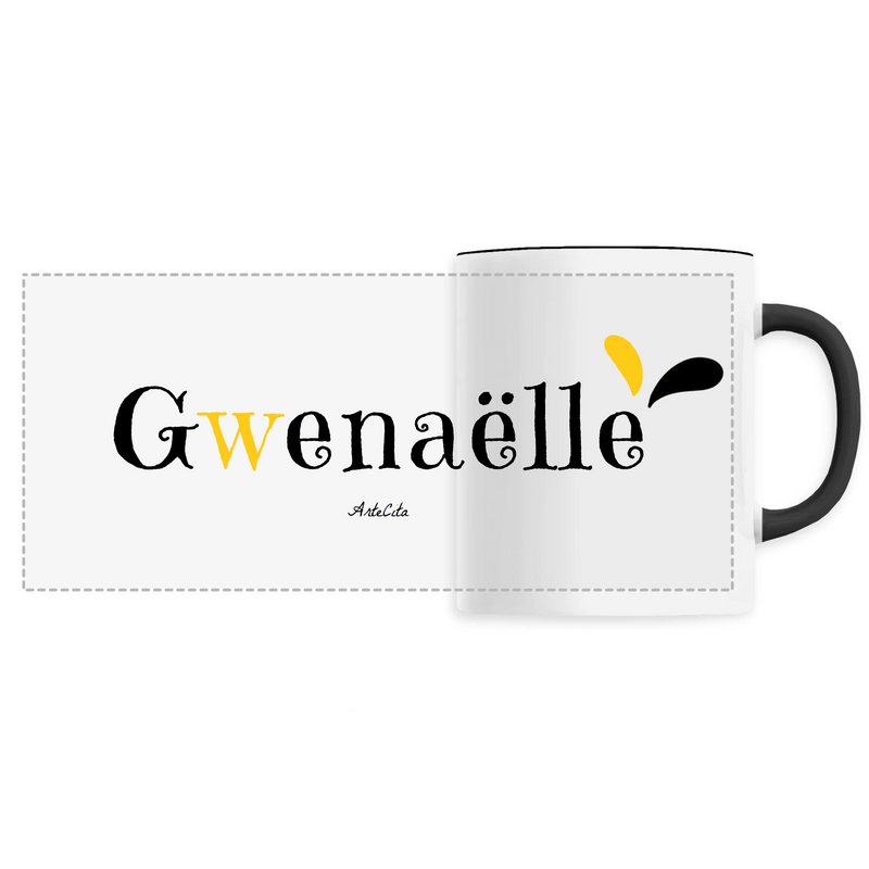 Cadeau anniversaire : Mug - Gwenaëlle - 6 Coloris - Cadeau Original - Cadeau Personnalisable - Cadeaux-Positifs.com -Unique-Noir-