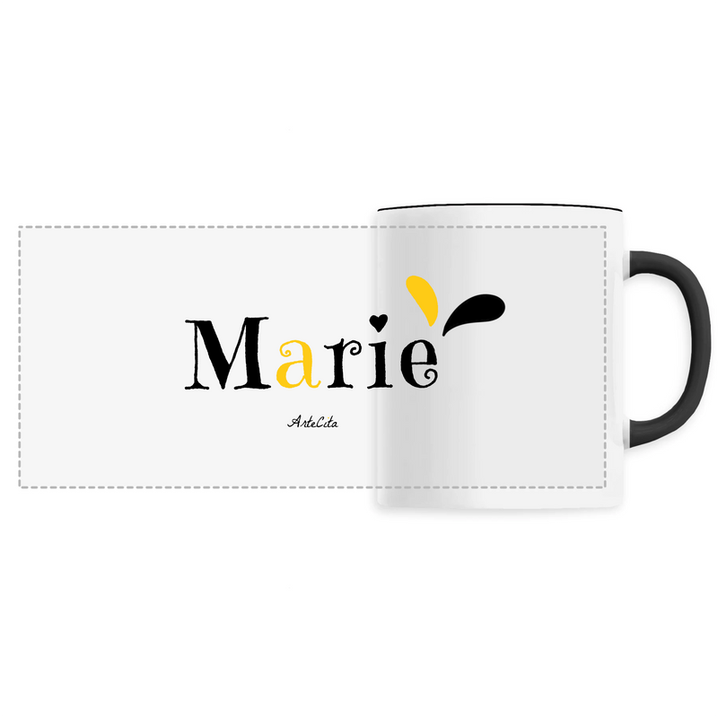 Cadeau anniversaire : Mug - Marie - 6 Coloris - Cadeau Original - Cadeau Personnalisable - Cadeaux-Positifs.com -Unique-Noir-