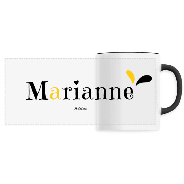 Mug - Marianne - 6 Coloris - Cadeau Original - Cadeau Personnalisable - Cadeaux-Positifs.com -Unique-Noir-