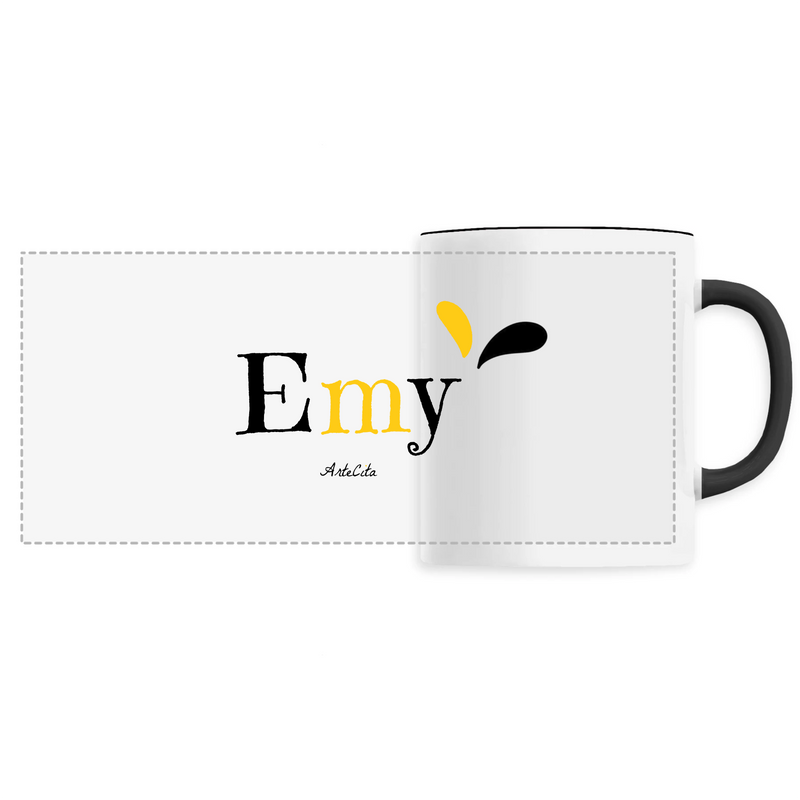 Cadeau anniversaire : Mug - Emy - 6 Coloris - Cadeau Original - Cadeau Personnalisable - Cadeaux-Positifs.com -Unique-Noir-