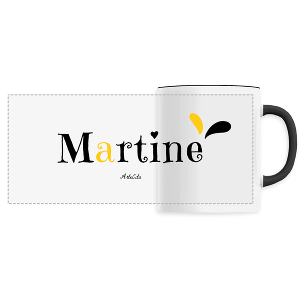 Mug - Martine - 6 Coloris - Cadeau Original - Cadeau Personnalisable - Cadeaux-Positifs.com -Unique-Noir-