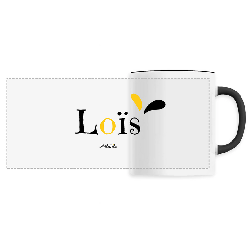 Cadeau anniversaire : Mug - Loïs - 6 Coloris - Cadeau Original - Cadeau Personnalisable - Cadeaux-Positifs.com -Unique-Noir-