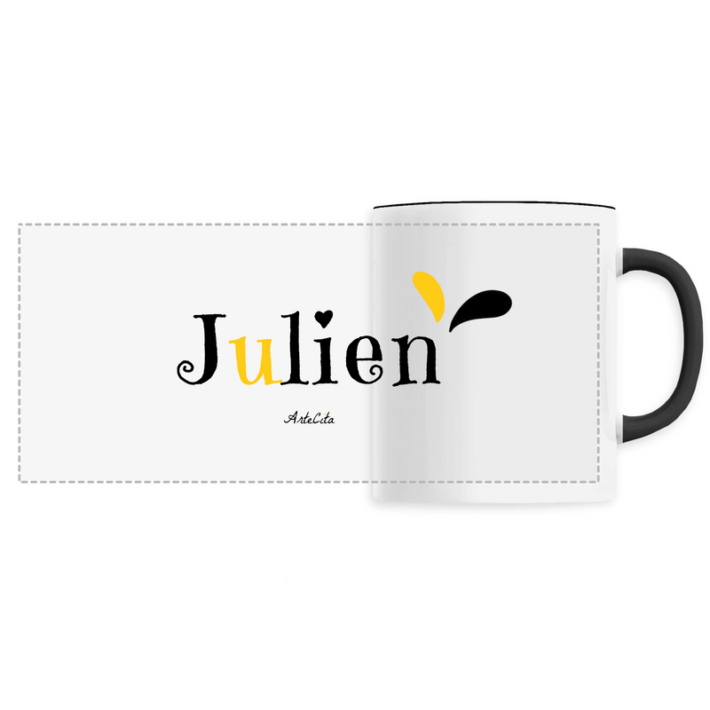 Cadeau anniversaire : Mug - Julien - 6 Coloris - Cadeau Original - Cadeau Personnalisable - Cadeaux-Positifs.com -Unique-Noir-