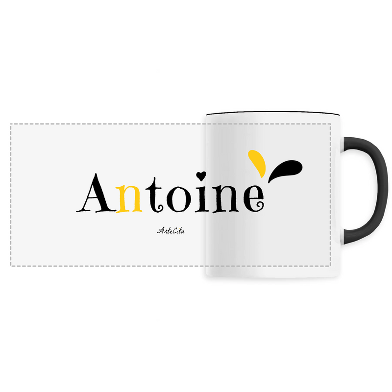 Cadeau anniversaire : Mug - Antoine - 6 Coloris - Cadeau Original - Cadeau Personnalisable - Cadeaux-Positifs.com -Unique-Noir-