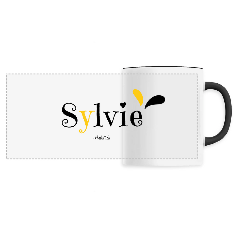Cadeau anniversaire : Mug - Sylvie - 6 Coloris - Cadeau Original - Cadeau Personnalisable - Cadeaux-Positifs.com -Unique-Noir-