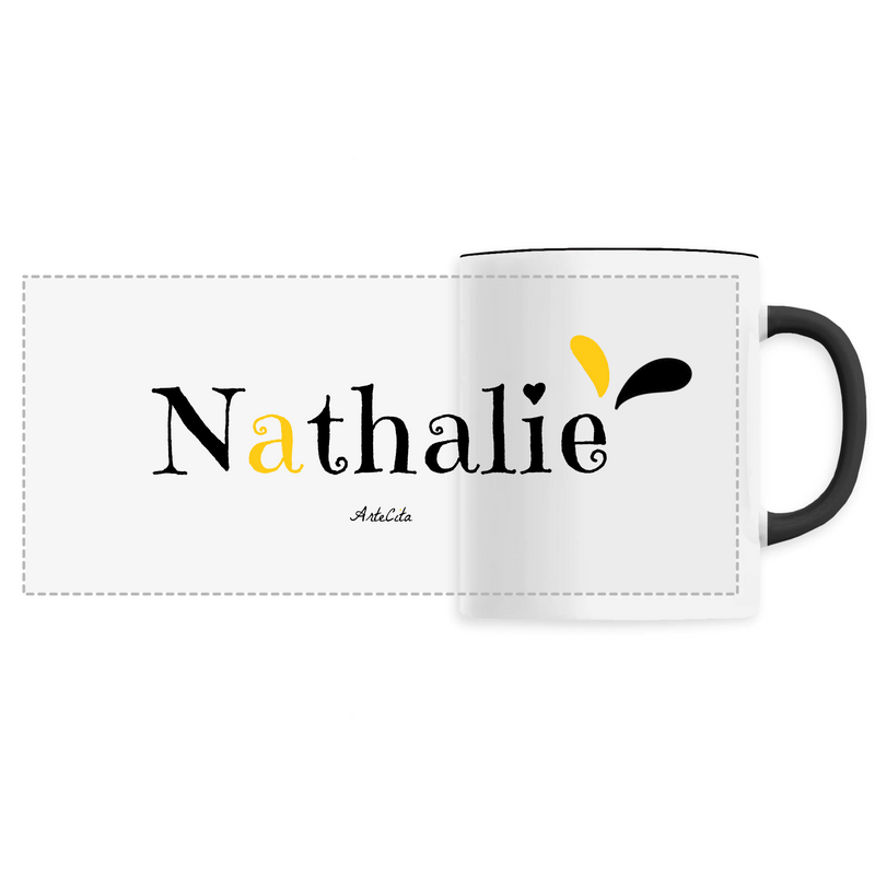 Cadeau anniversaire : Mug - Nathalie - 6 Coloris - Cadeau Original - Cadeau Personnalisable - Cadeaux-Positifs.com -Unique-Noir-