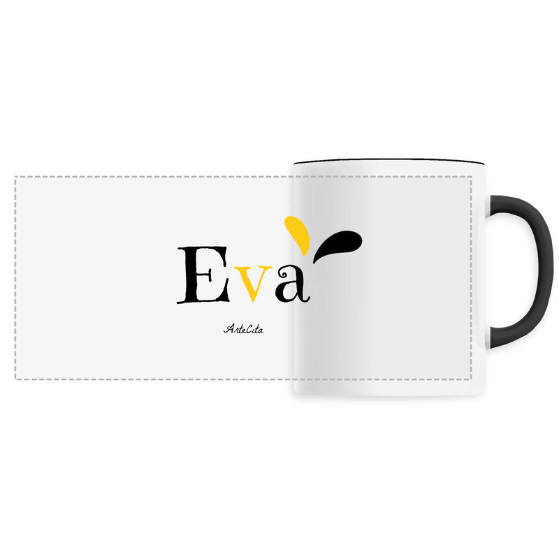 Cadeau anniversaire : Mug - Eva - 6 Coloris - Cadeau Original - Cadeau Personnalisable - Cadeaux-Positifs.com -Unique-Noir-