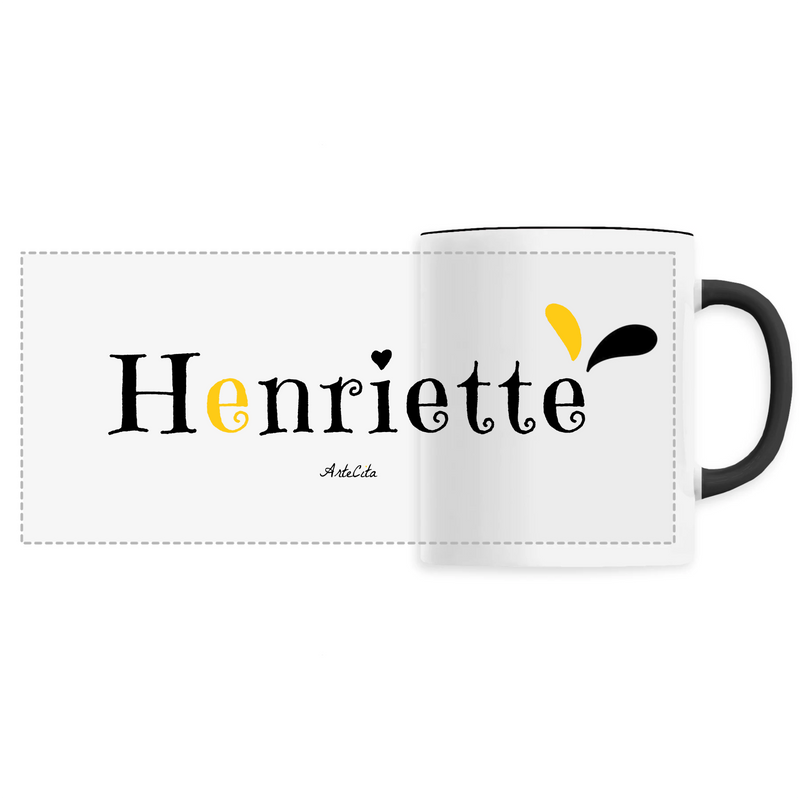 Cadeau anniversaire : Mug - Henriette - 6 Coloris - Cadeau Original - Cadeau Personnalisable - Cadeaux-Positifs.com -Unique-Noir-