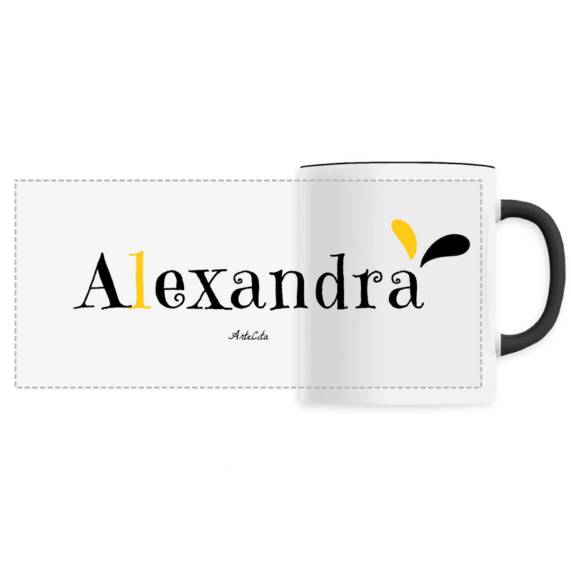 Cadeau anniversaire : Mug - Alexandra - 6 Coloris - Cadeau Original - Cadeau Personnalisable - Cadeaux-Positifs.com -Unique-Noir-