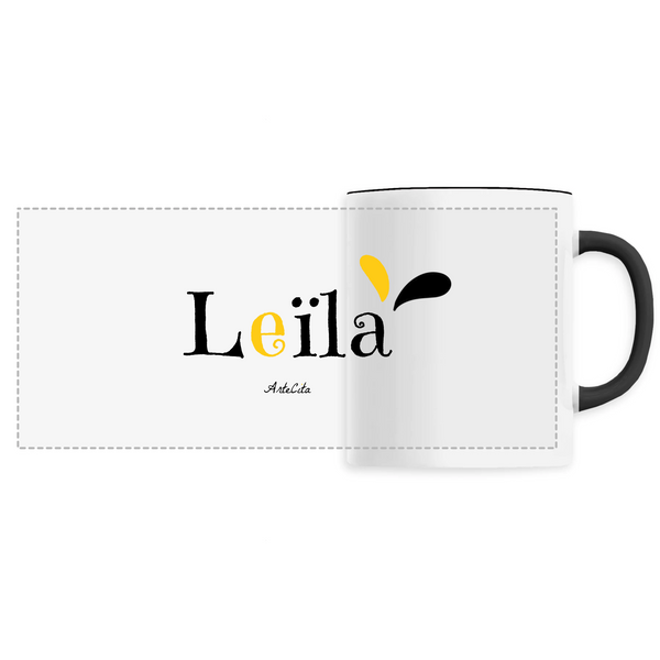 Mug - Leïla - 6 Coloris - Cadeau Original - Cadeau Personnalisable - Cadeaux-Positifs.com -Unique-Noir-