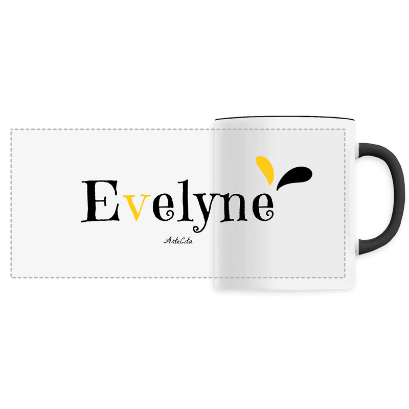 Cadeau anniversaire : Mug - Evelyne - 6 Coloris - Cadeau Original - Cadeau Personnalisable - Cadeaux-Positifs.com -Unique-Noir-