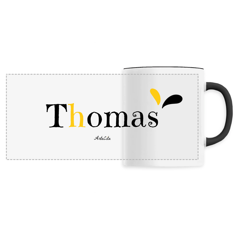 Cadeau anniversaire : Mug - Thomas - 6 Coloris - Cadeau Original - Cadeau Personnalisable - Cadeaux-Positifs.com -Unique-Noir-