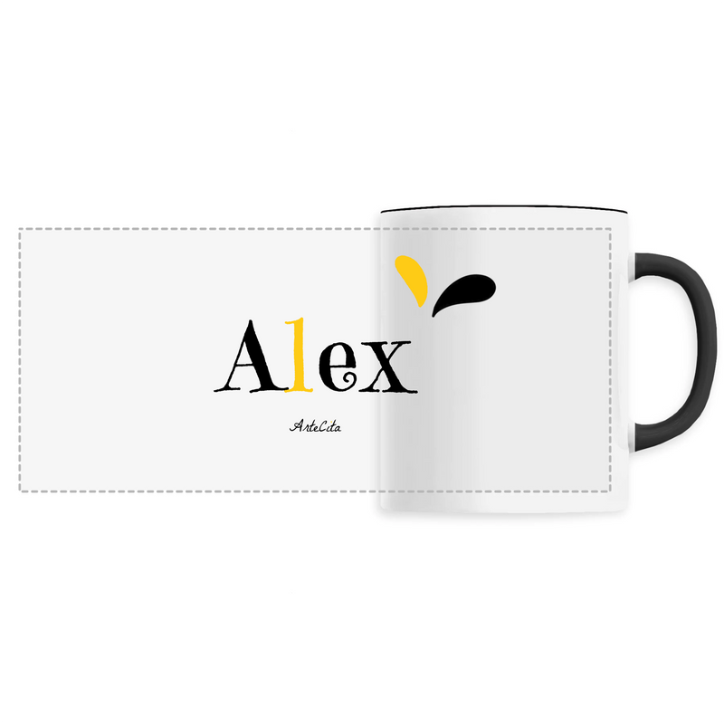 Cadeau anniversaire : Mug - Alex - 6 Coloris - Cadeau Original - Cadeau Personnalisable - Cadeaux-Positifs.com -Unique-Noir-
