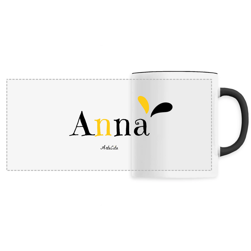 Cadeau anniversaire : Mug - Anna - 6 Coloris - Cadeau Original - Cadeau Personnalisable - Cadeaux-Positifs.com -Unique-Noir-
