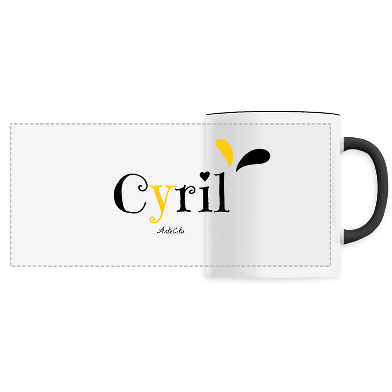 Cadeau anniversaire : Mug - Cyril - 6 Coloris - Cadeau Original - Cadeau Personnalisable - Cadeaux-Positifs.com -Unique-Noir-