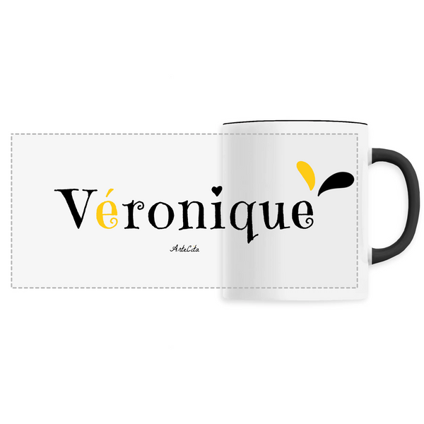 Mug - Véronique - 6 Coloris - Cadeau Original - Cadeau Personnalisable - Cadeaux-Positifs.com -Unique-Noir-
