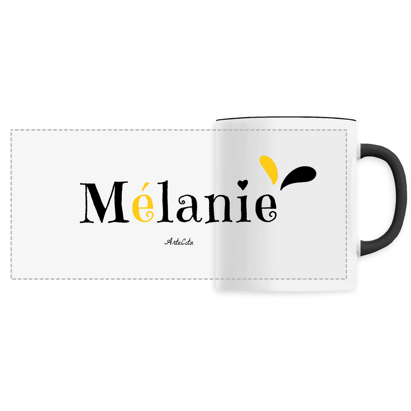 Cadeau anniversaire : Mug - Mélanie - 6 Coloris - Cadeau Original - Cadeau Personnalisable - Cadeaux-Positifs.com -Unique-Noir-