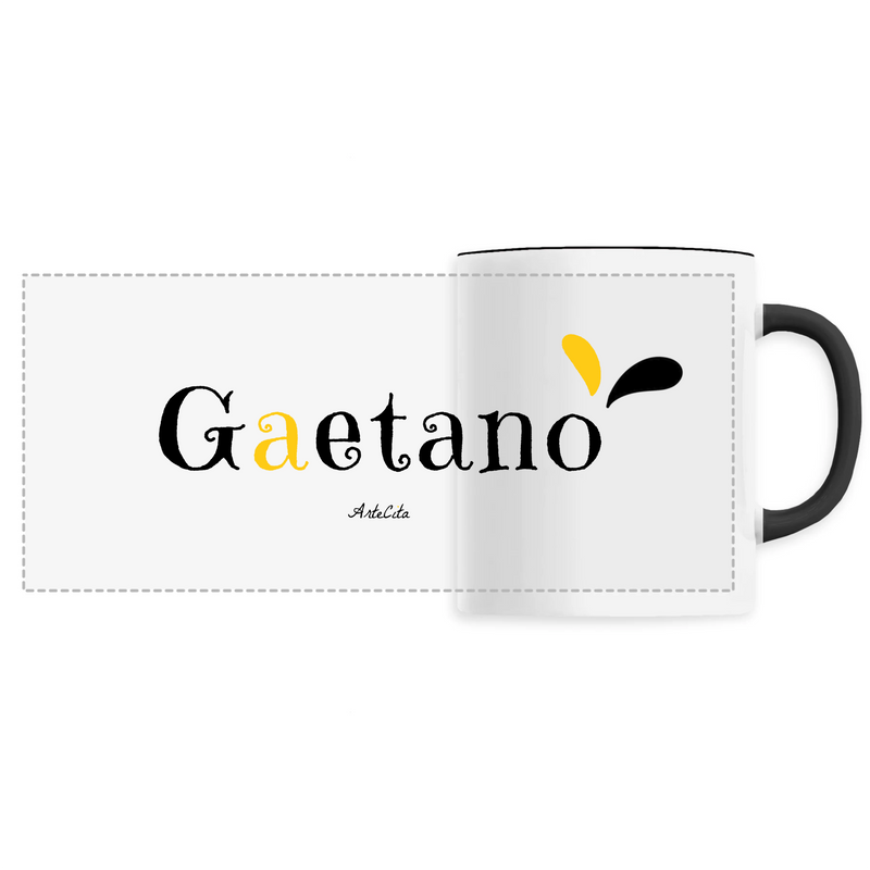 Cadeau anniversaire : Mug - Gaetano - 6 Coloris - Cadeau Original - Cadeau Personnalisable - Cadeaux-Positifs.com -Unique-Noir-