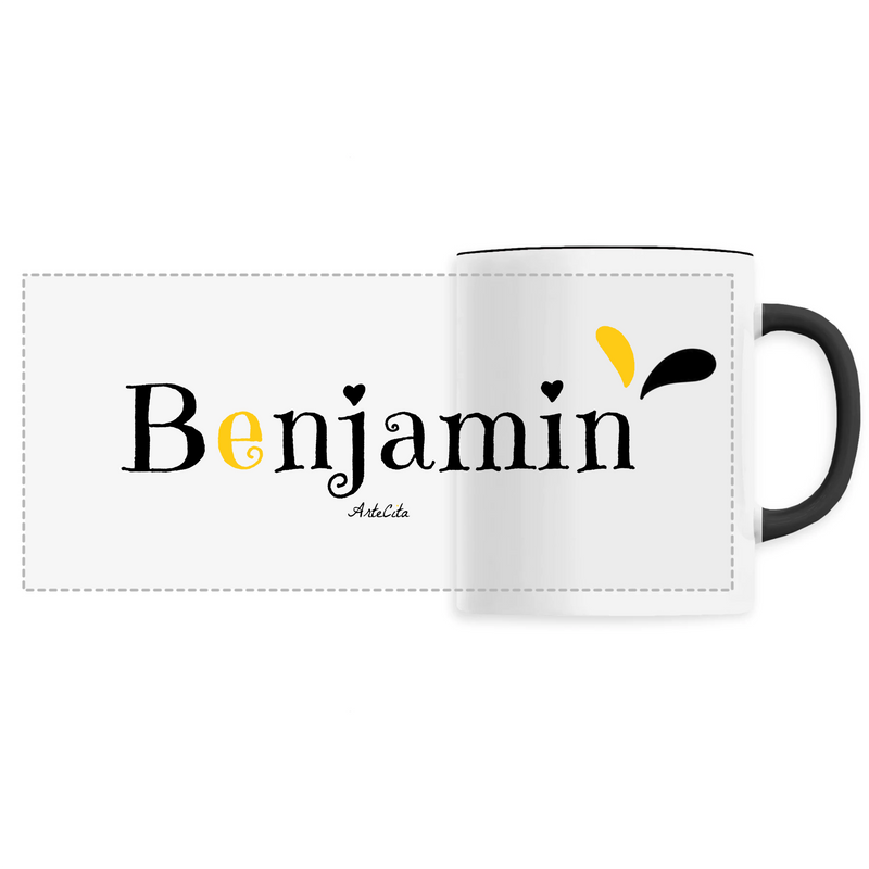 Cadeau anniversaire : Mug - Benjamin - 6 Coloris - Cadeau Original - Cadeau Personnalisable - Cadeaux-Positifs.com -Unique-Noir-