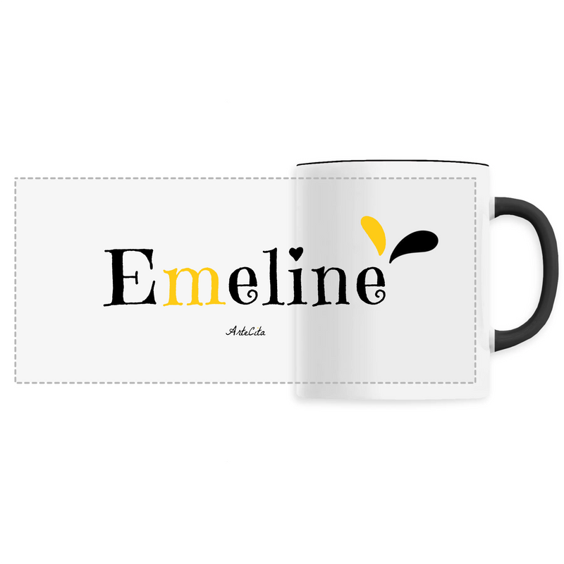 Cadeau anniversaire : Mug - Emeline - 6 Coloris - Cadeau Original - Cadeau Personnalisable - Cadeaux-Positifs.com -Unique-Noir-