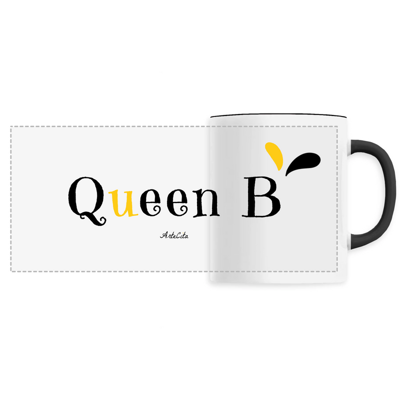 Cadeau anniversaire : Mug - Queen B - 6 Coloris - Cadeau Original - Cadeau Personnalisable - Cadeaux-Positifs.com -Unique-Noir-