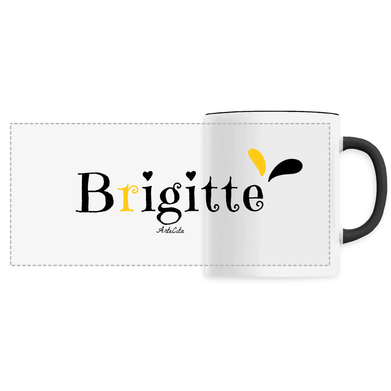 Cadeau anniversaire : Mug - Brigitte - 6 Coloris - Cadeau Original - Cadeau Personnalisable - Cadeaux-Positifs.com -Unique-Noir-