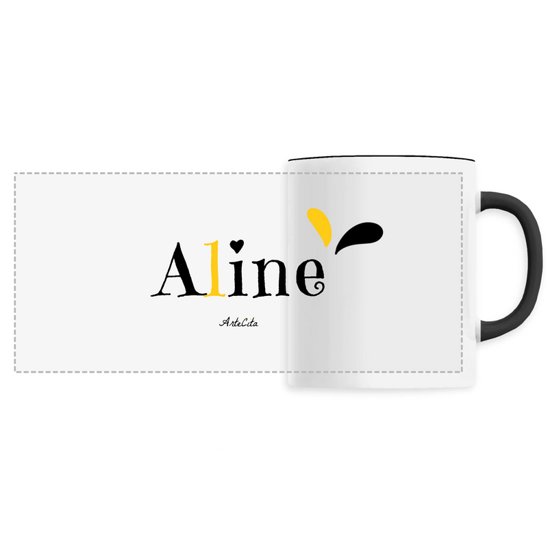 Cadeau anniversaire : Mug - Aline - 6 Coloris - Cadeau Original - Cadeau Personnalisable - Cadeaux-Positifs.com -Unique-Noir-