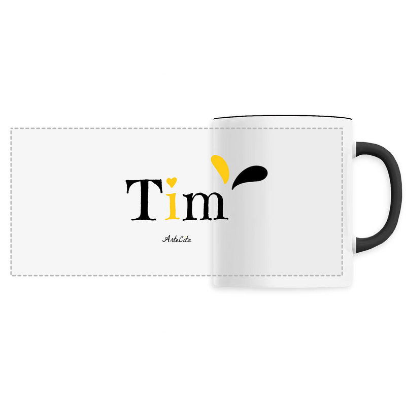 Cadeau anniversaire : Mug - Tim - 6 Coloris - Cadeau Original - Cadeau Personnalisable - Cadeaux-Positifs.com -Unique-Noir-