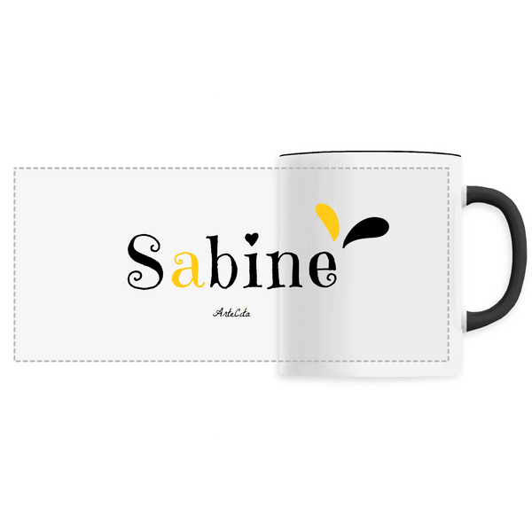 Mug - Sabine - 6 Coloris - Cadeau Original - Cadeau Personnalisable - Cadeaux-Positifs.com -Unique-Noir-