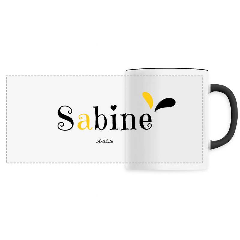 Cadeau anniversaire : Mug - Sabine - 6 Coloris - Cadeau Original - Cadeau Personnalisable - Cadeaux-Positifs.com -Unique-Noir-