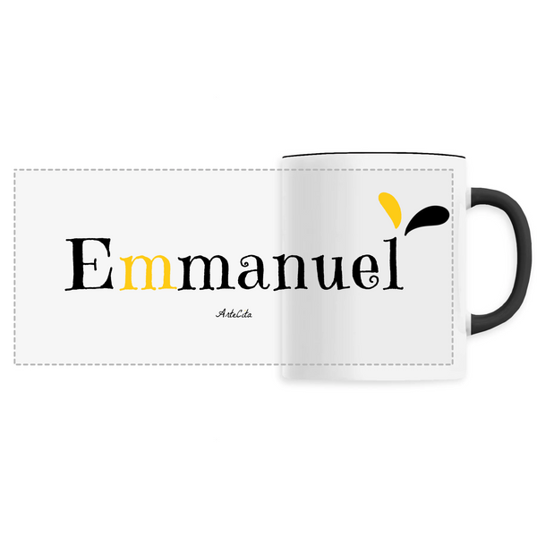 Mug - Emmanuel - 6 Coloris - Cadeau Original - Cadeau Personnalisable - Cadeaux-Positifs.com -Unique-Noir-