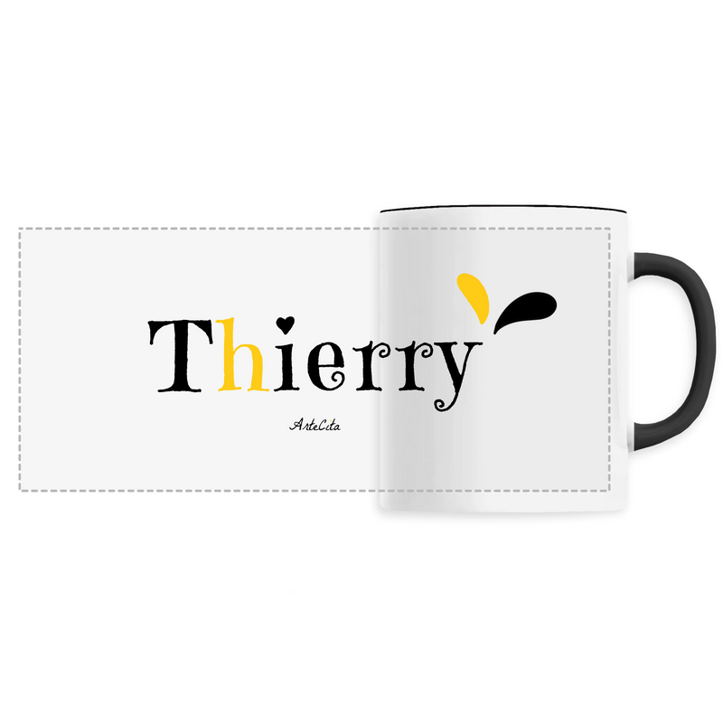 Cadeau anniversaire : Mug - Thierry - 6 Coloris - Cadeau Original - Cadeau Personnalisable - Cadeaux-Positifs.com -Unique-Noir-