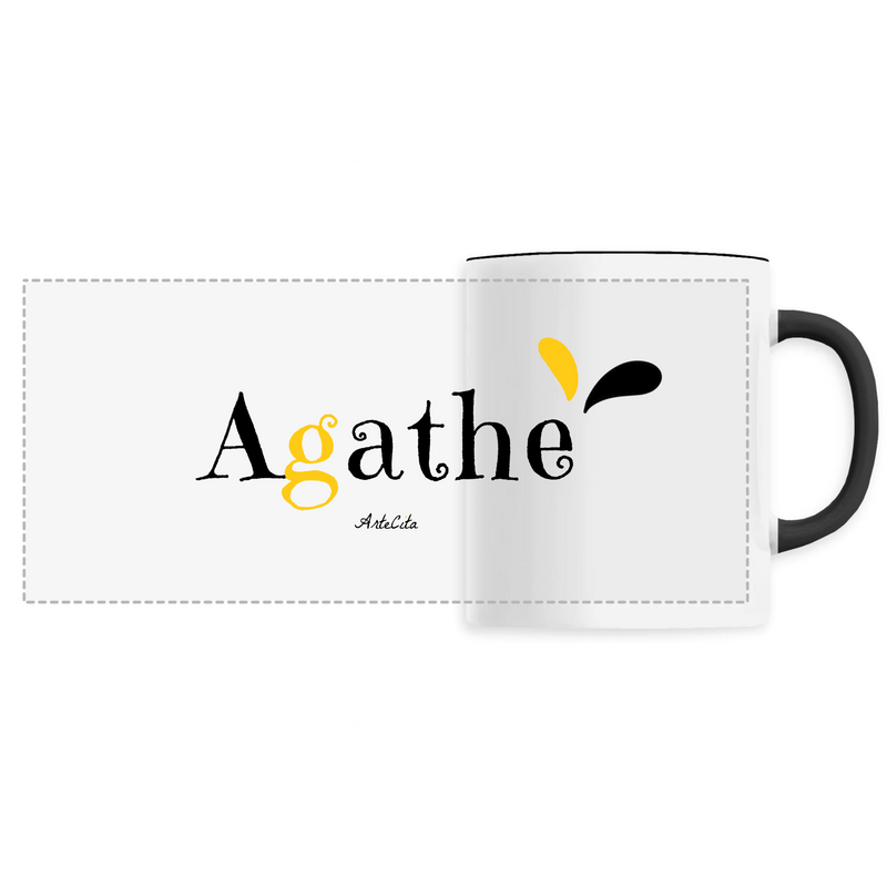 Cadeau anniversaire : Mug - Agathe - 6 Coloris - Cadeau Original - Cadeau Personnalisable - Cadeaux-Positifs.com -Unique-Noir-