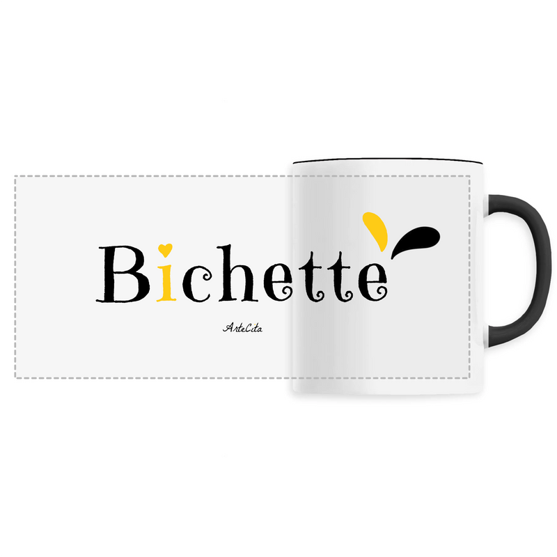 Cadeau anniversaire : Mug - Bichette - 6 Coloris - Cadeau Original - Cadeau Personnalisable - Cadeaux-Positifs.com -Unique-Noir-