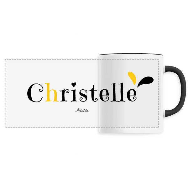 Mug - Christelle - 6 Coloris - Cadeau Original - Cadeau Personnalisable - Cadeaux-Positifs.com -Unique-Noir-