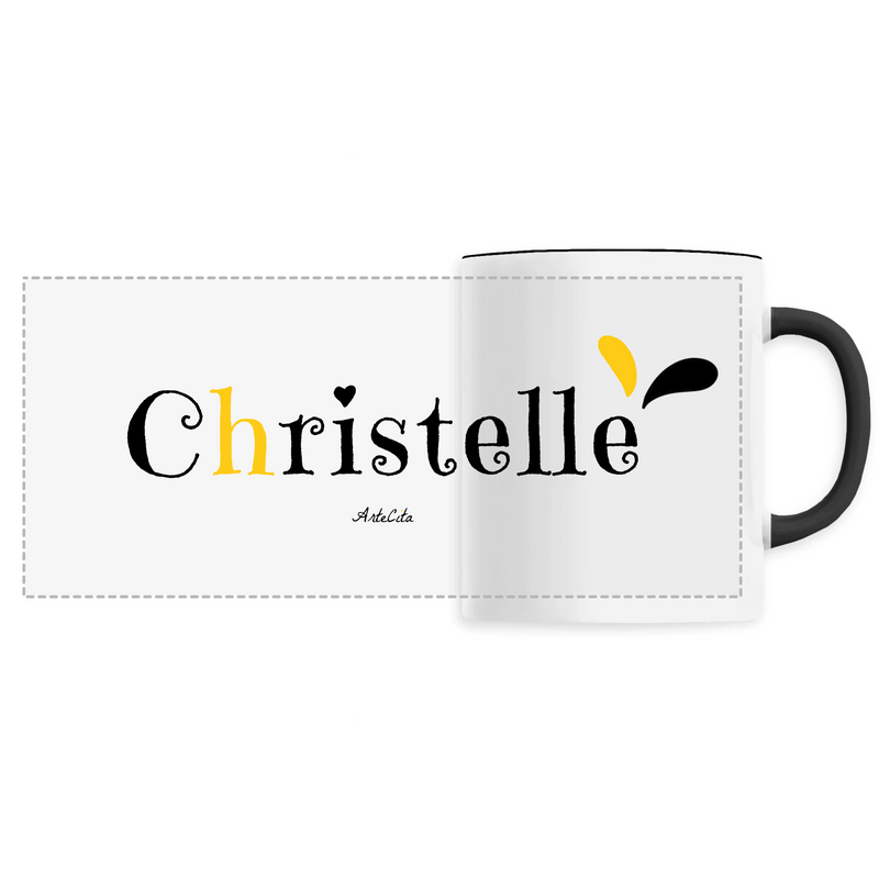 Cadeau anniversaire : Mug - Christelle - 6 Coloris - Cadeau Original - Cadeau Personnalisable - Cadeaux-Positifs.com -Unique-Noir-