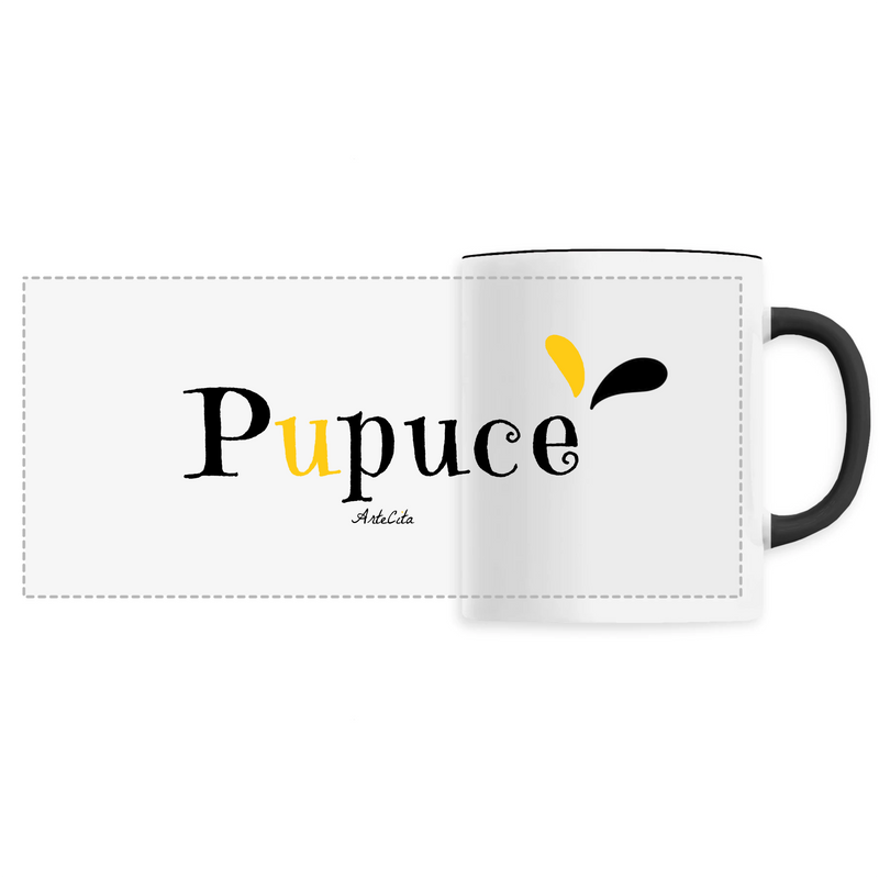 Cadeau anniversaire : Mug - Pupuce - 6 Coloris - Cadeau Original - Cadeau Personnalisable - Cadeaux-Positifs.com -Unique-Noir-